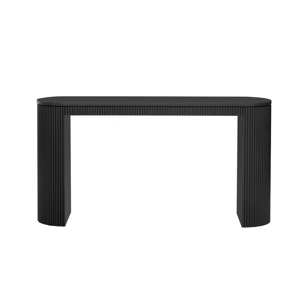 U_STYLE Curved Console Table Vertical Stripe Design