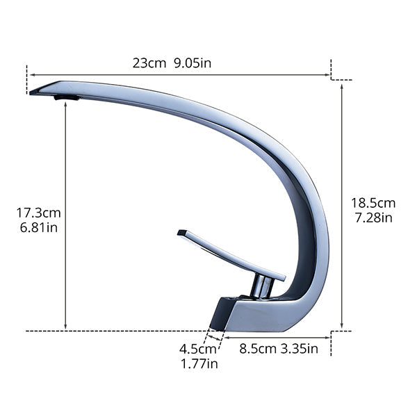 Chrome Single Handle Bathroom Sink Faucet Modern Vanity