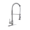 21-Inch Commercial Kitchen Faucet Pull-Down Sprayhead Brushed Nickel