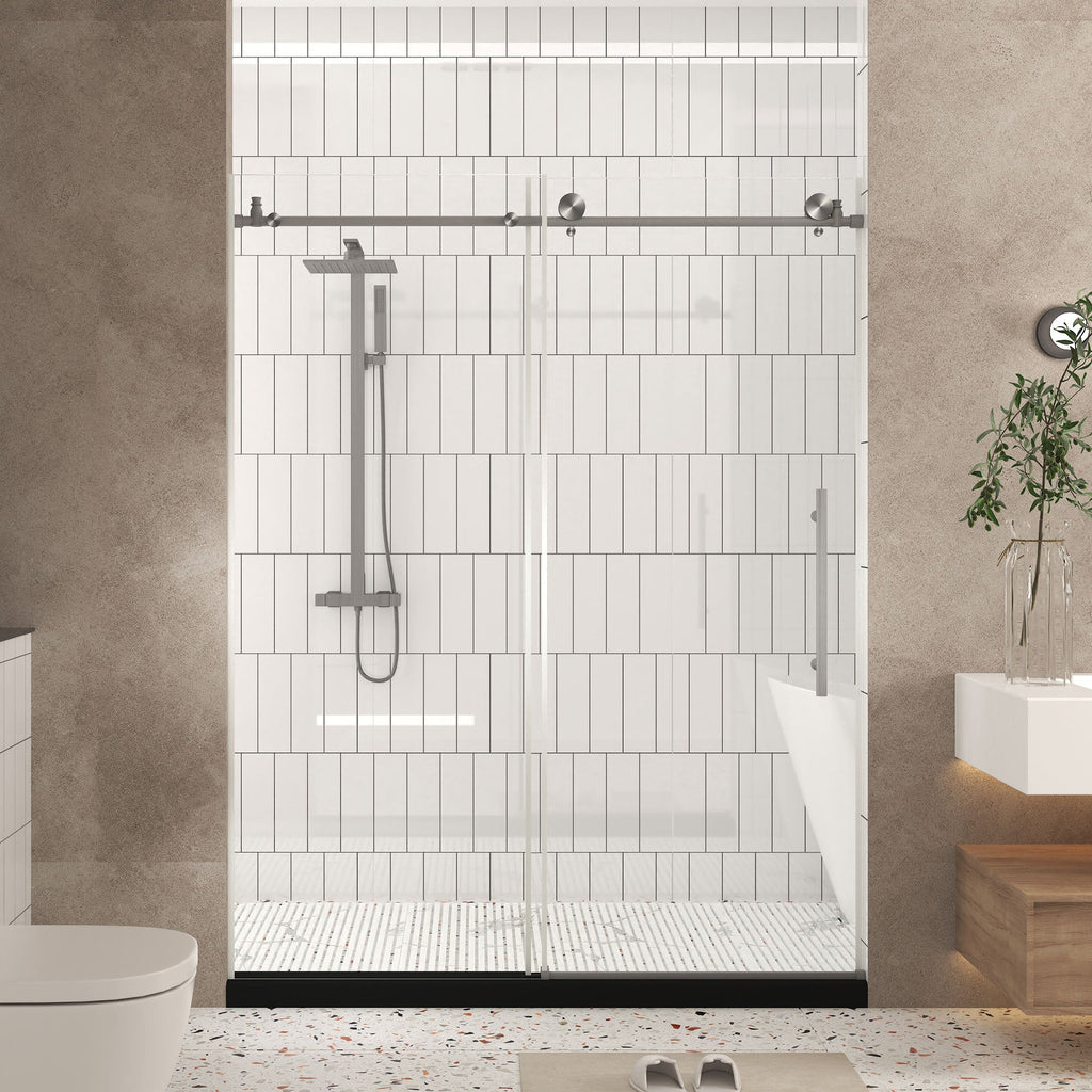 Frameless Shower Door 44-48" W x 76" H Tempered Glass