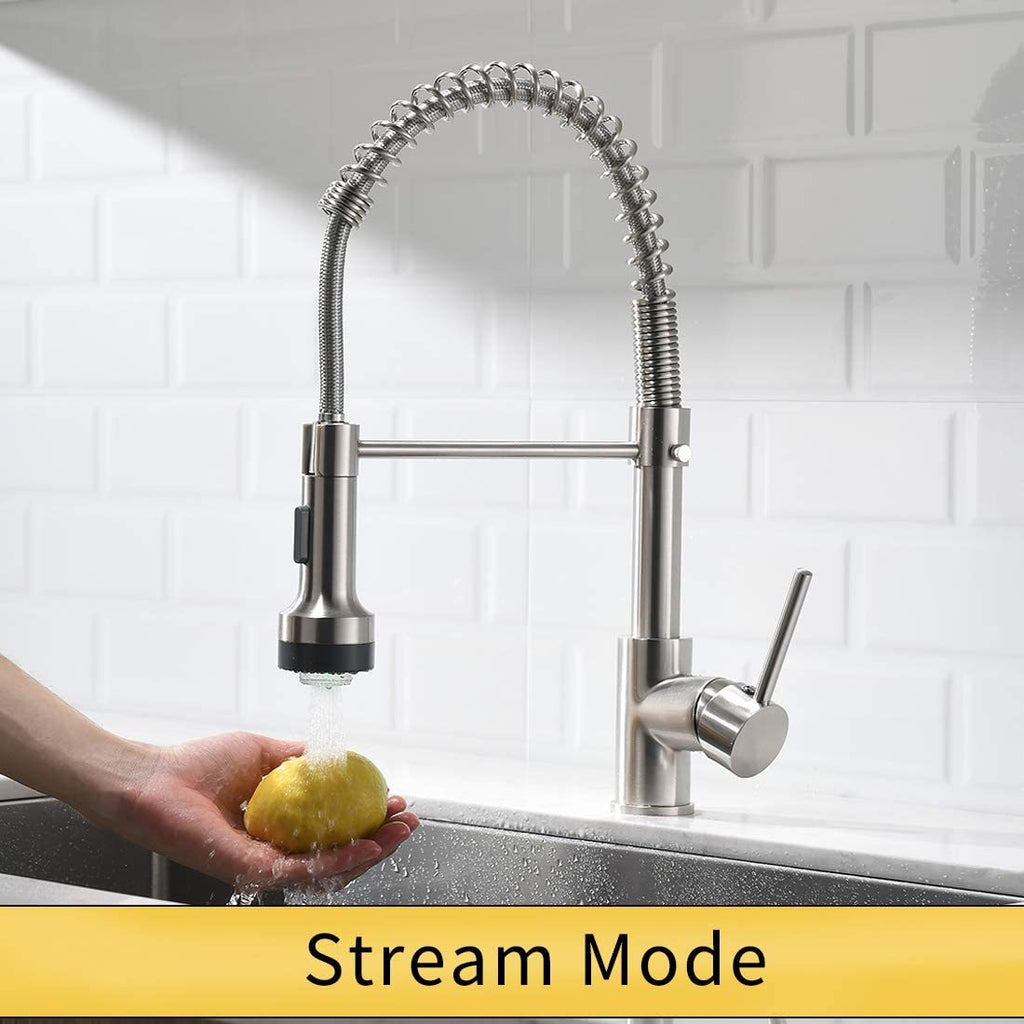 Commercial LED Pull Down Kitchen Faucet Single Handle Lever