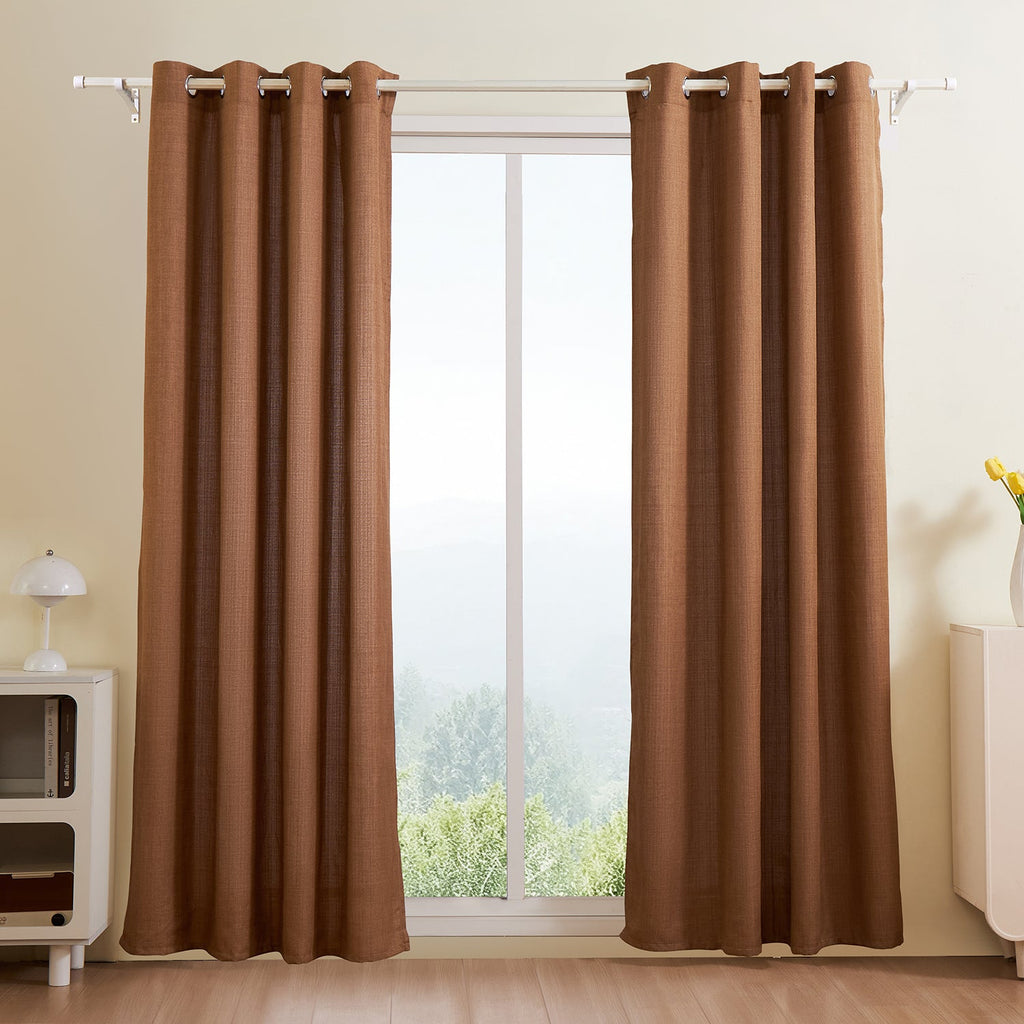 Natural Linen Curtains 52x84 2 Panel Grommet Light Filtering