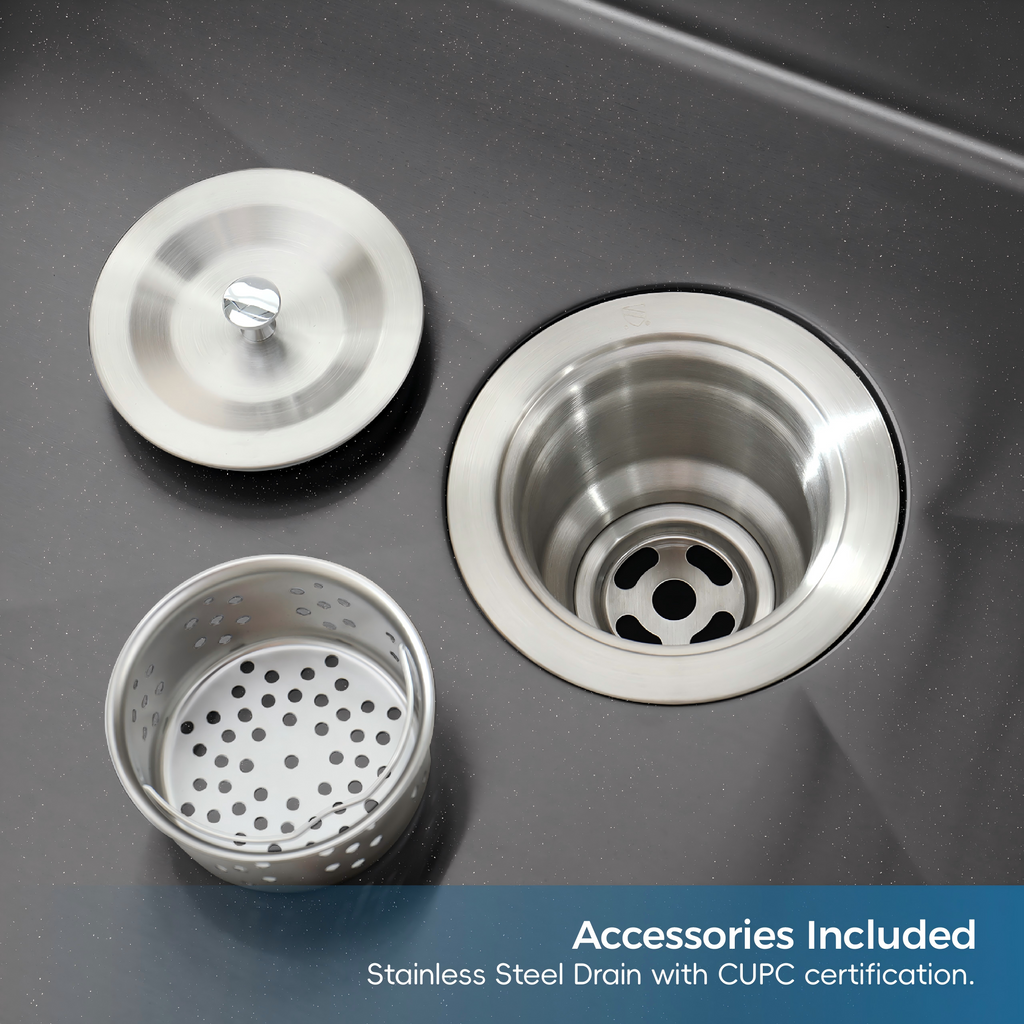 Stainless Steel Undermount Kitchen Sink 23"x19" Single Bowl Black