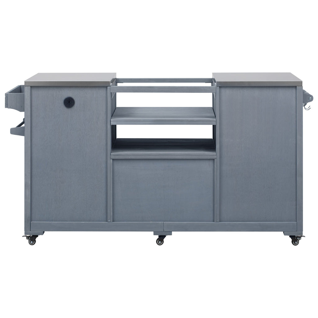 Outdoor Grill Island Cart 66.5" Stainless Steel Tabletop