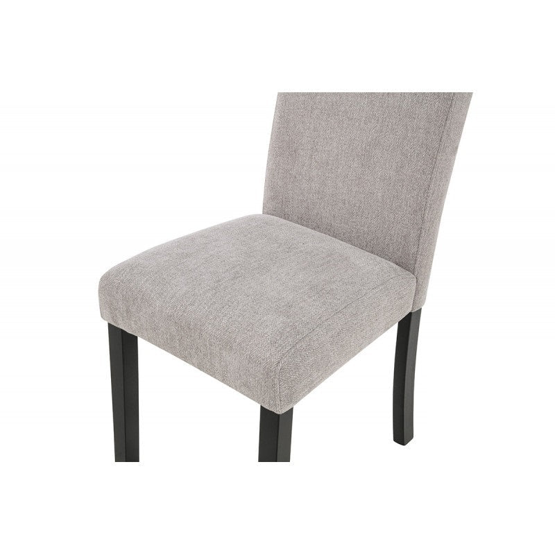 5 Piece Dining Set 48" Table Gray Fabric Chairs