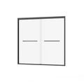 Double Sliding Bathtub Shower Door with SGCC Clear Tempered Glass, Matte Blac