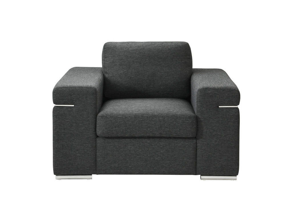 Giuliana Black Linen Fabric Arm Chair