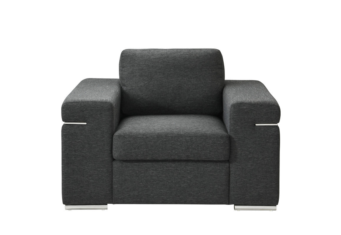 Giuliana Black Linen Fabric Arm Chair