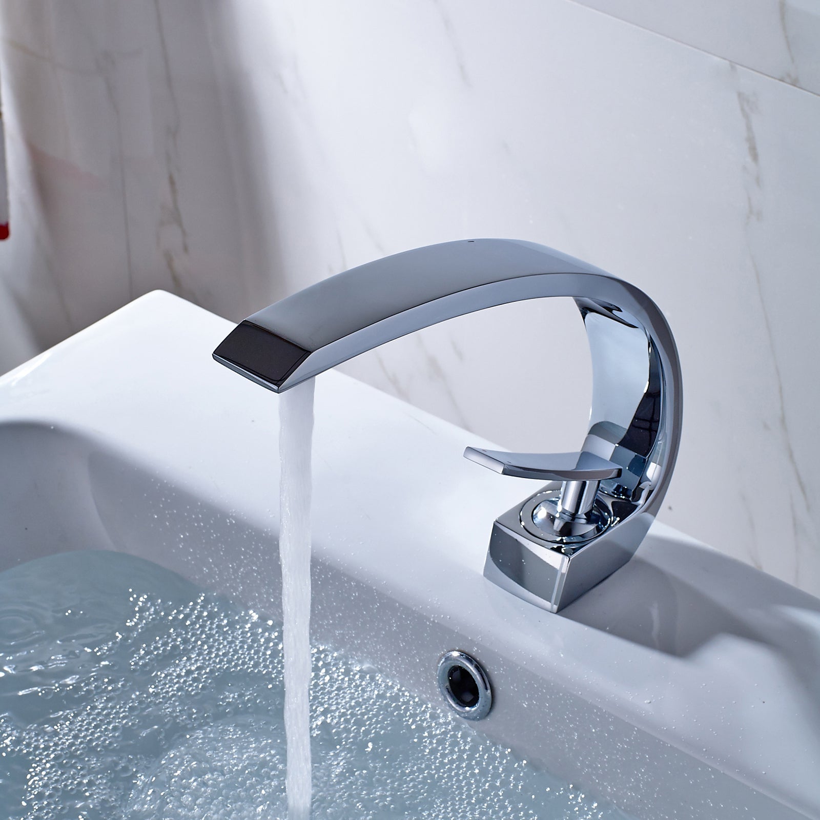 Chrome Single Handle Bathroom Sink Faucet Modern Vanity
