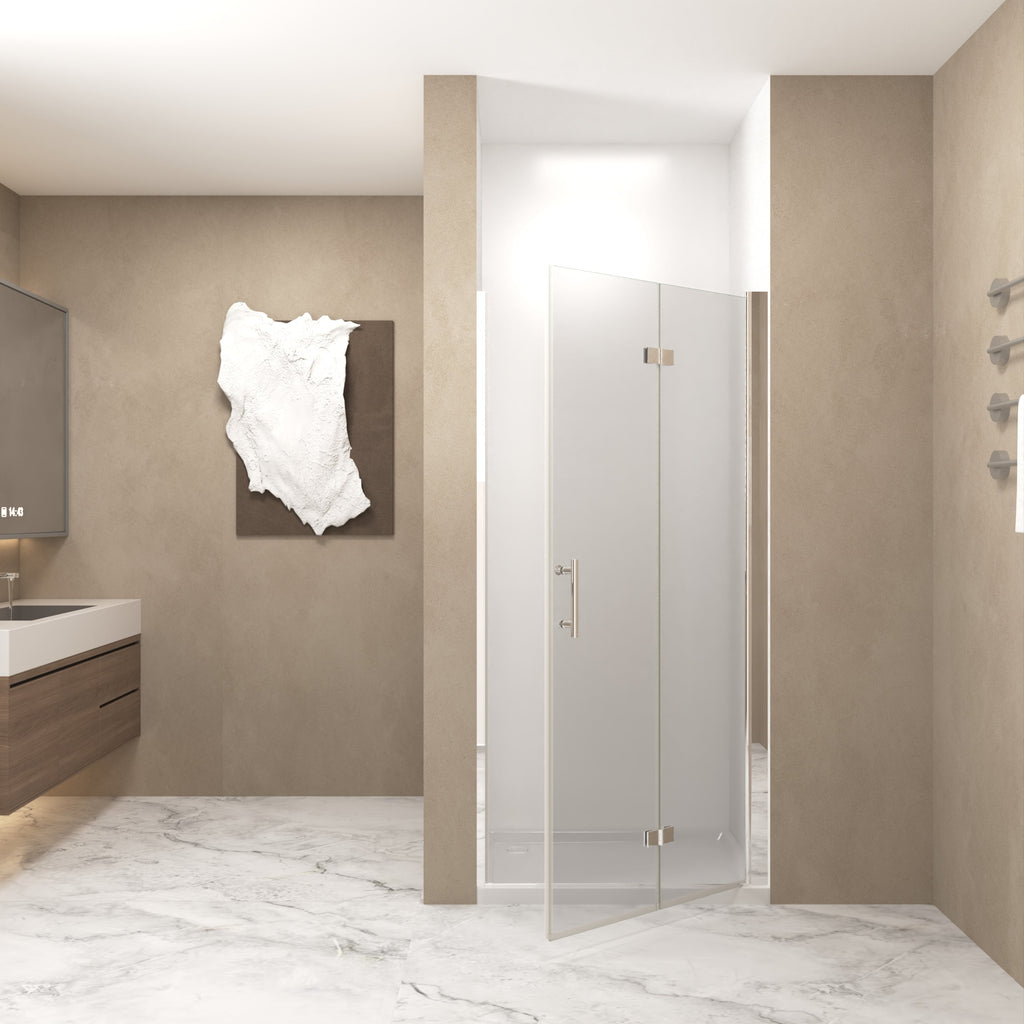 29-28" x 72" Bifold Shower Door Tempered Glass Chrome Frame