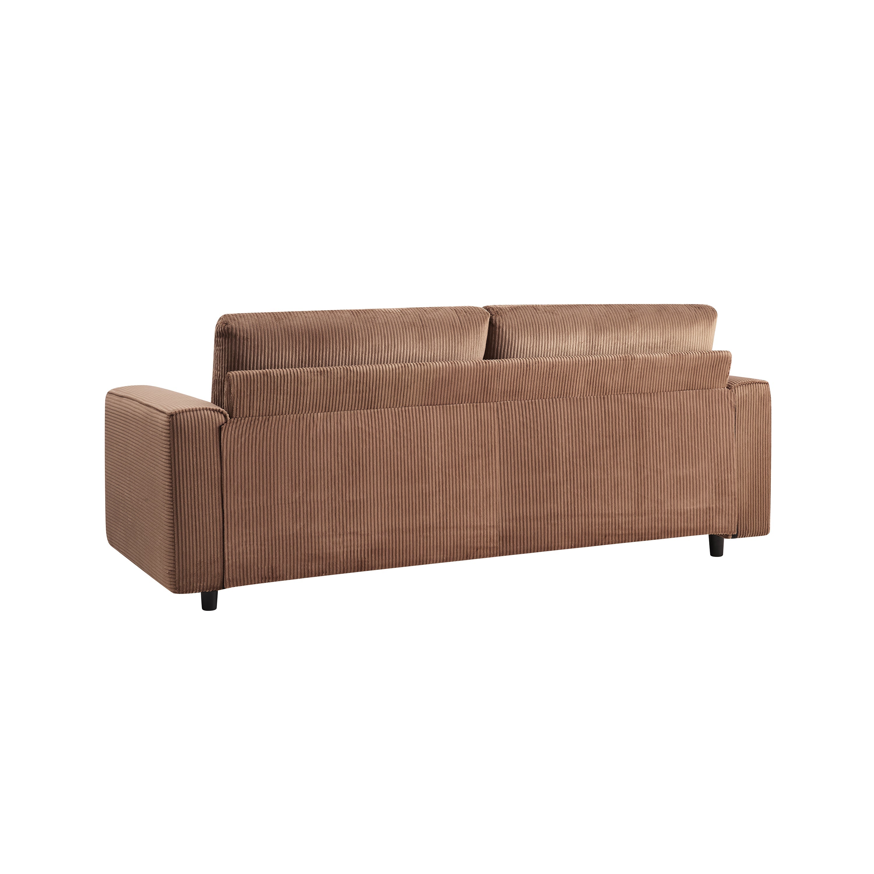 Brown 3-Seater Corduroy Sofa Modern Minimalist