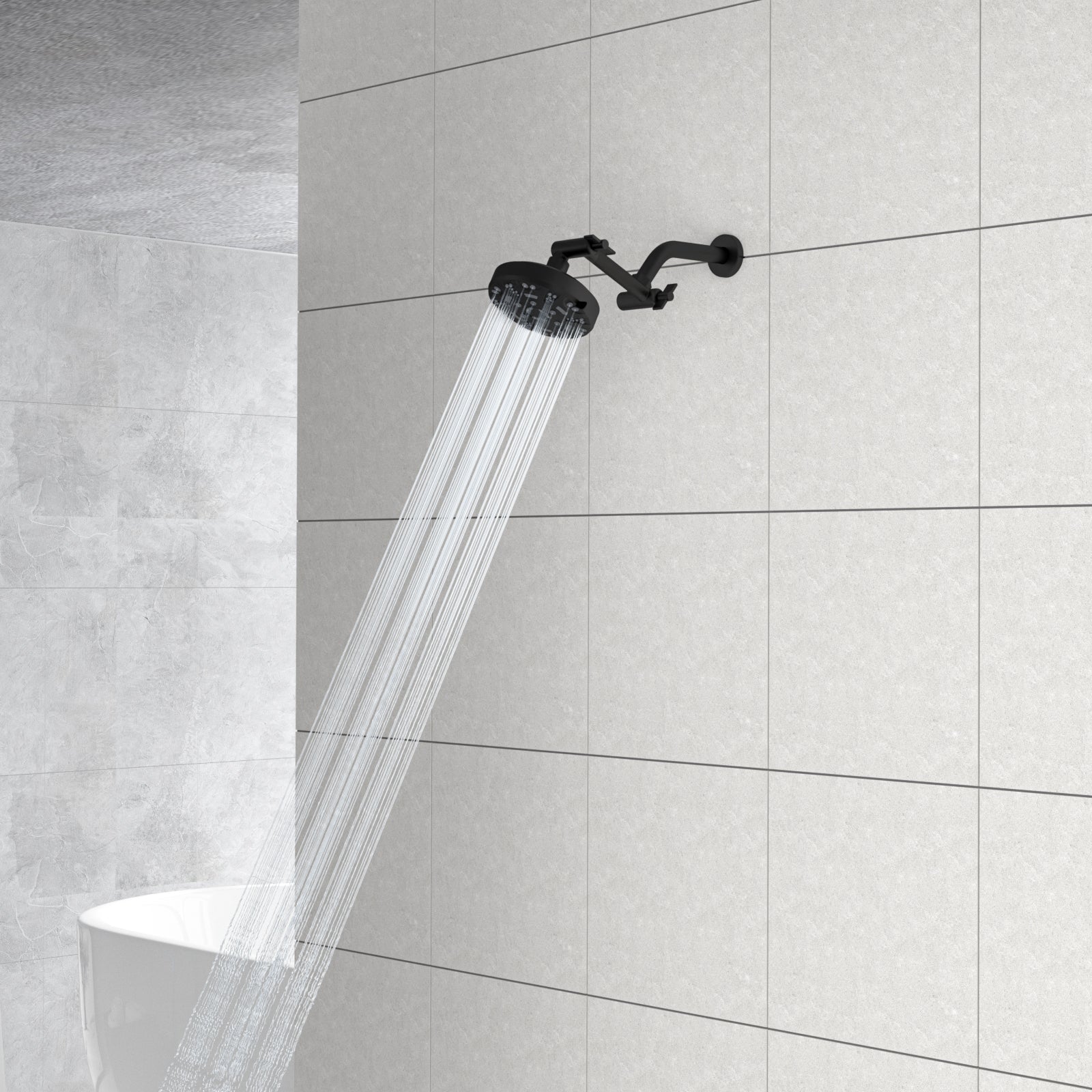 4" Stainless Steel Shower Arm Extension Black