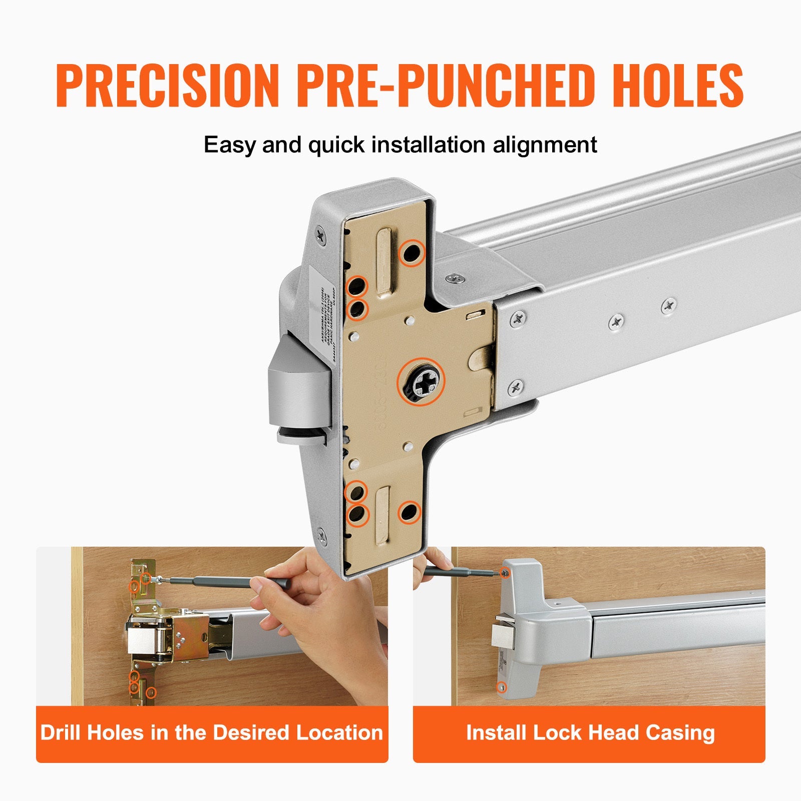 Carbon Steel Panic Bar Exit Door Lock with Lever and Keys