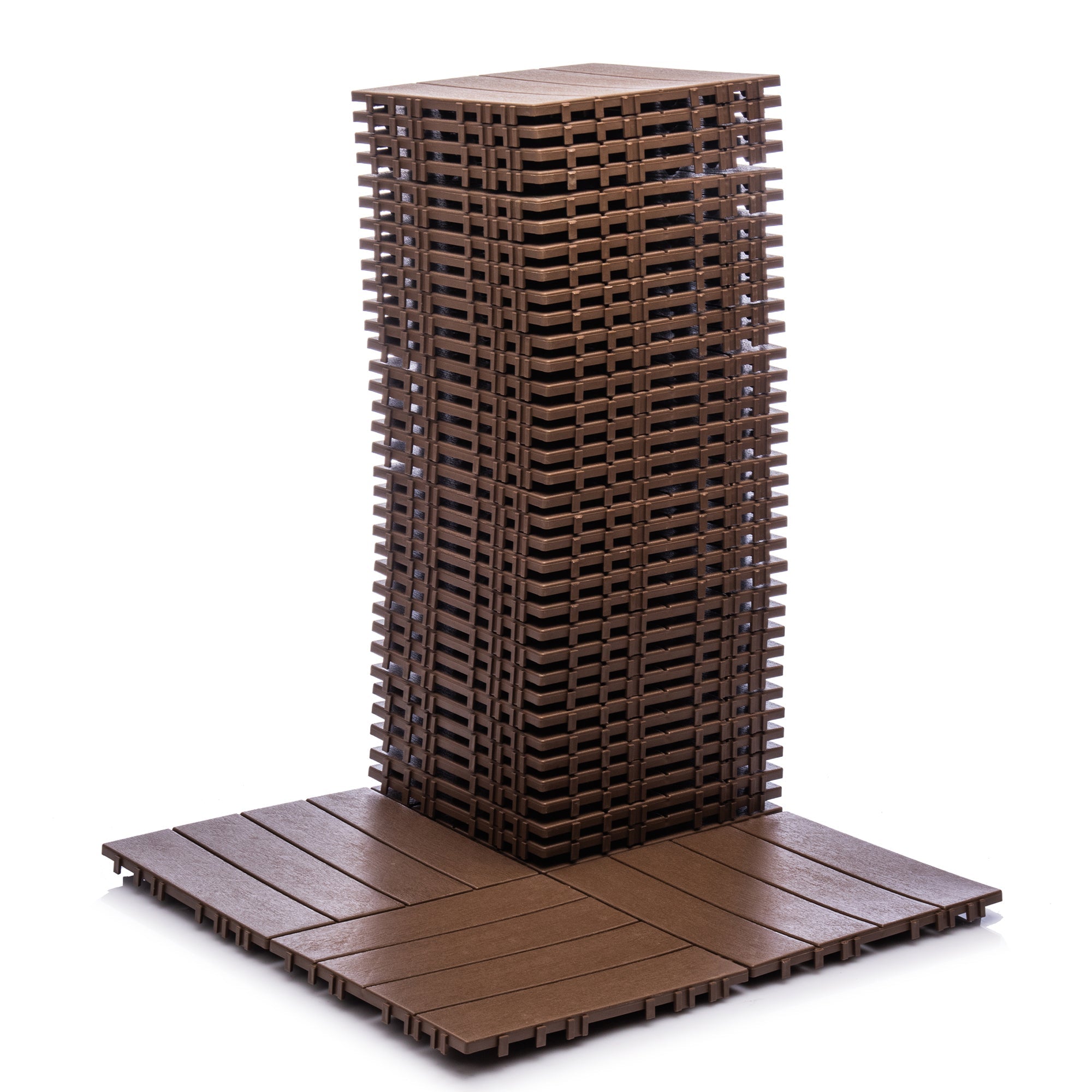Interlocking Deck Tiles 68-Pack 61.6 Sq Ft Outdoor Plastic