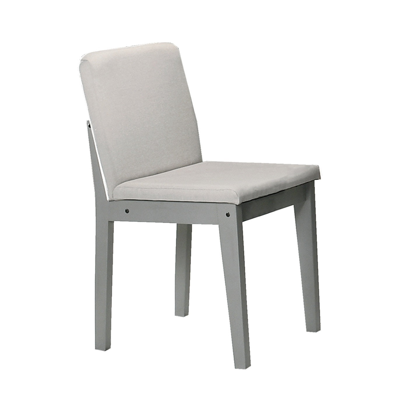 Grey 5-Piece Dining Set with Table and Beige Fabric Chairs