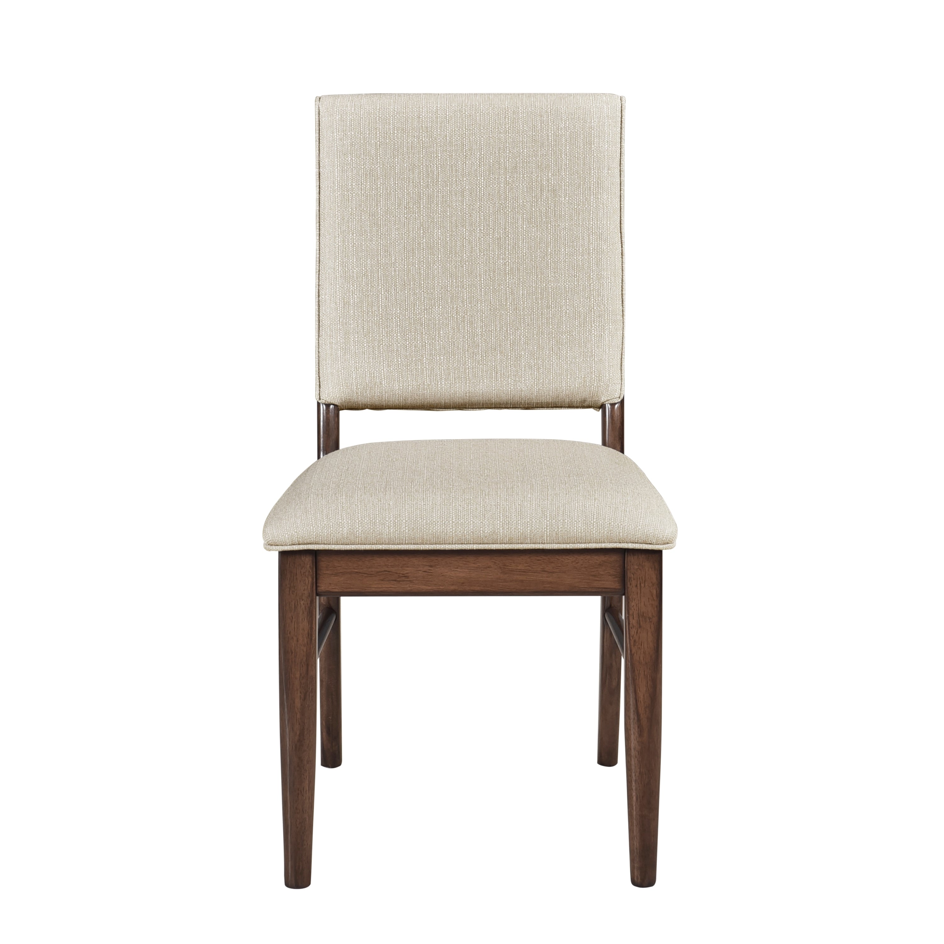 5pc Dining Set Table 4 Fabric Chairs Brown Wood Kitchen Furniture