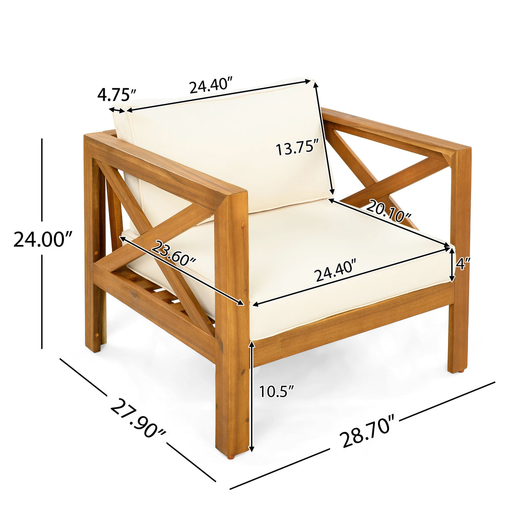 3 Piece Outdoor Conversation Set Acacia Wood Teak