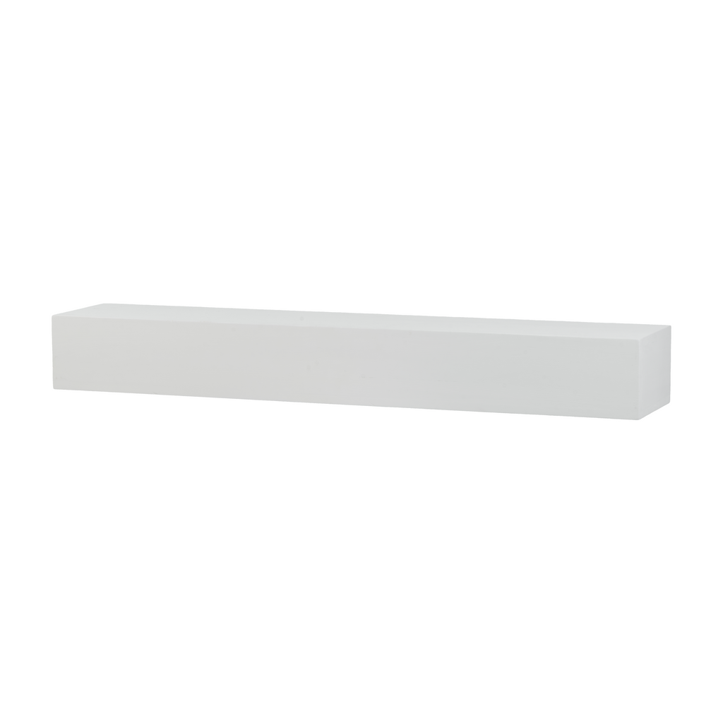 60" Paulownia Fireplace Mantel Floating Shelf White Wood