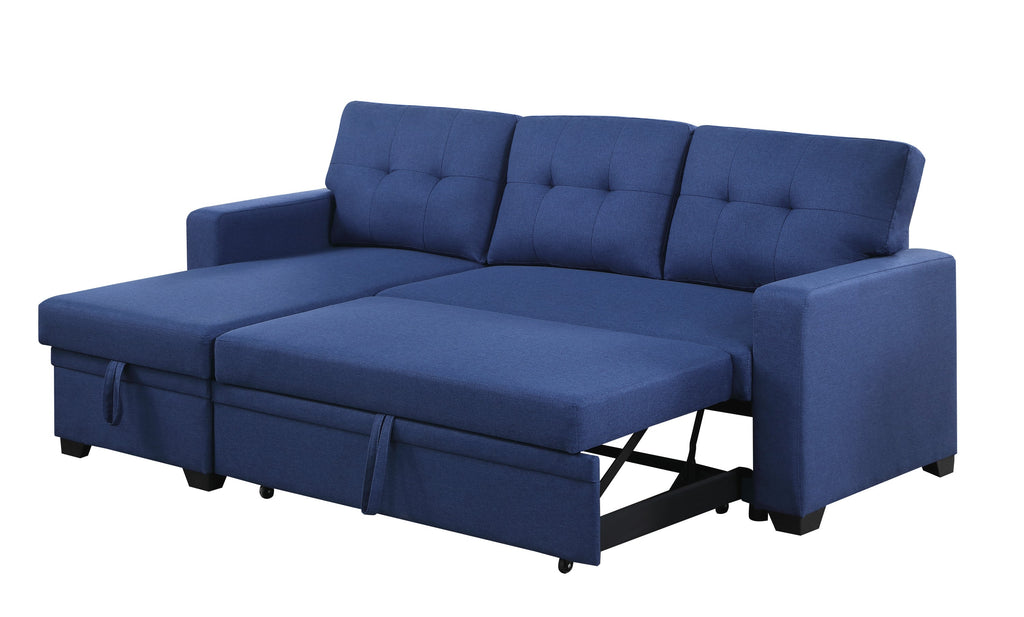 Convertible Upholstered Sectional Sofa with Pull-out Chaise