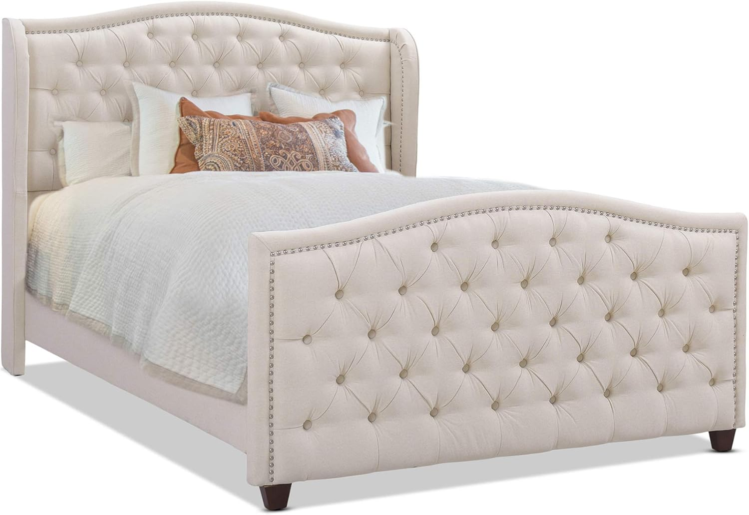 Jennifer Taylor Home Marcella Upholstered Shelter Headboard Bed Set