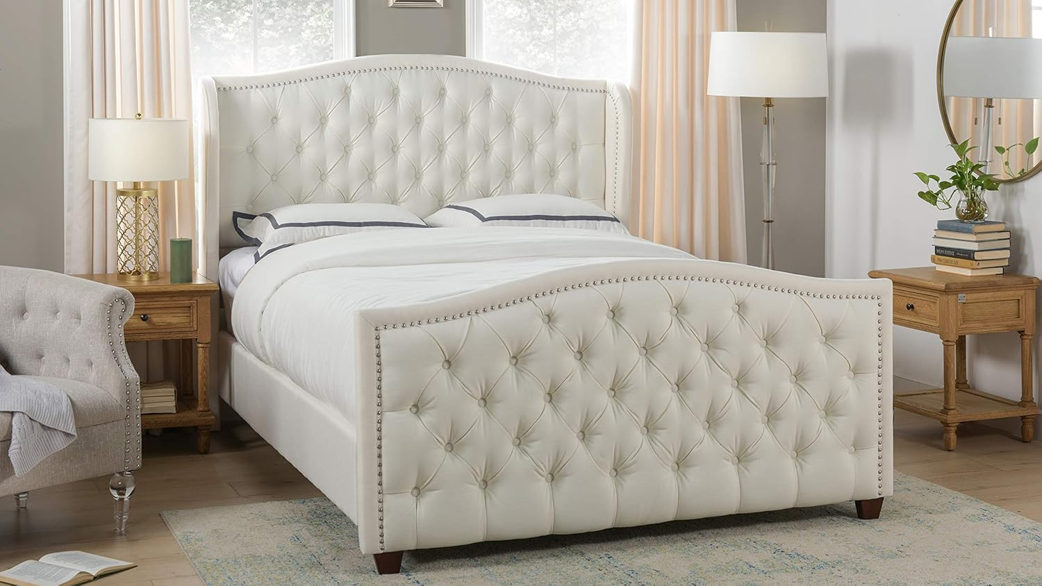 Jennifer Taylor Home Marcella Upholstered Shelter Headboard Bed Set
