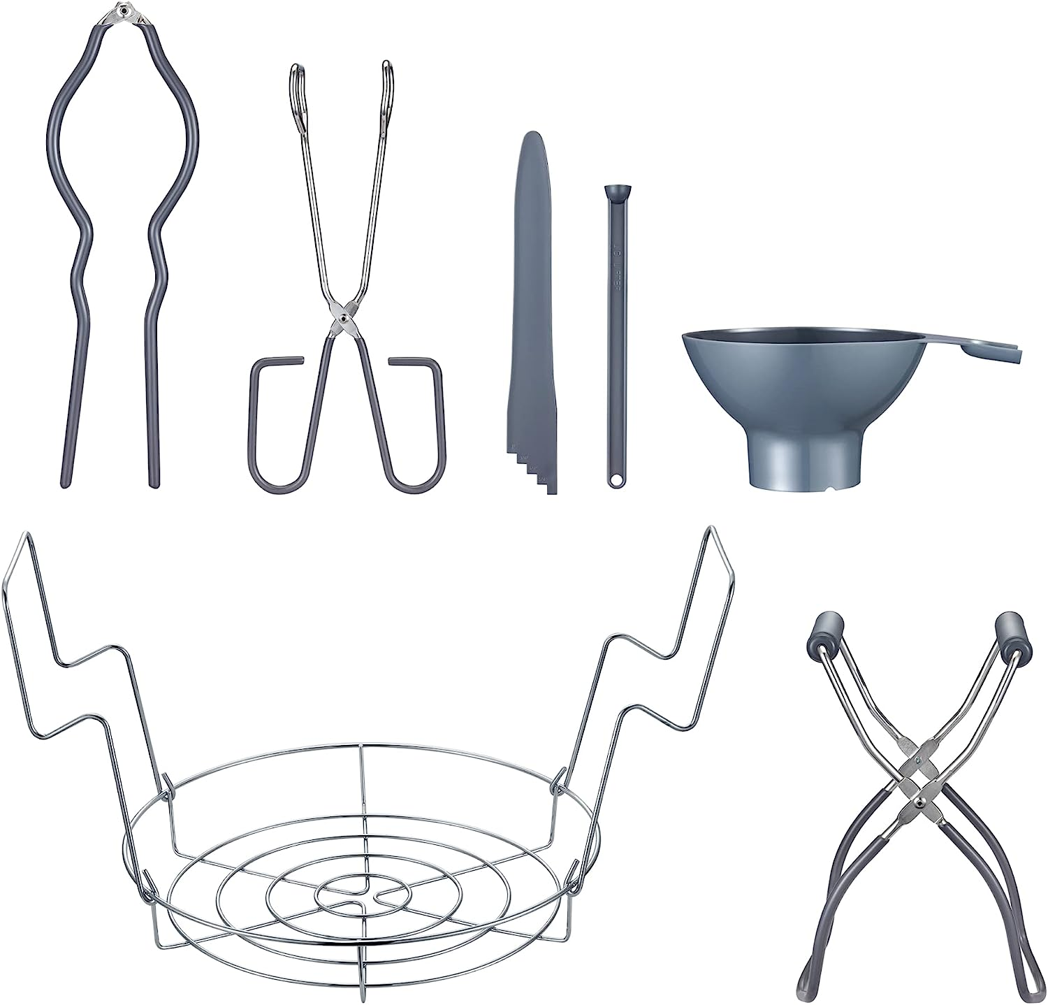 Concord 7 Pieces Premium Stainless Steel Canning Set Starter Kit W/Rack. No Rust, Extra Stability. BULK PACKS (Canning Set)