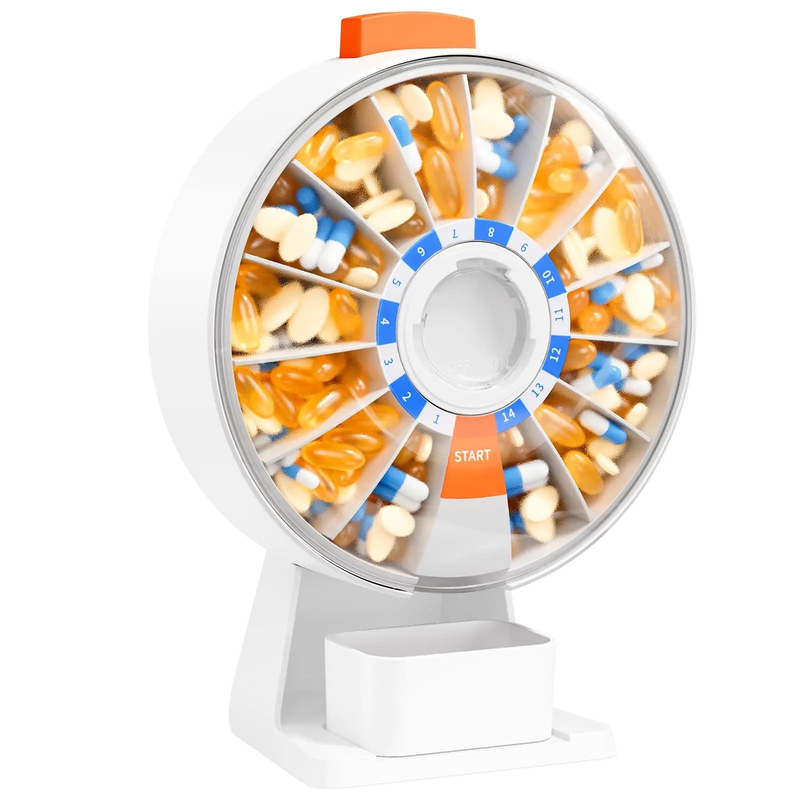 14-Day Pill Box Organizer Wall Mount or Standing Medicine Dispenser