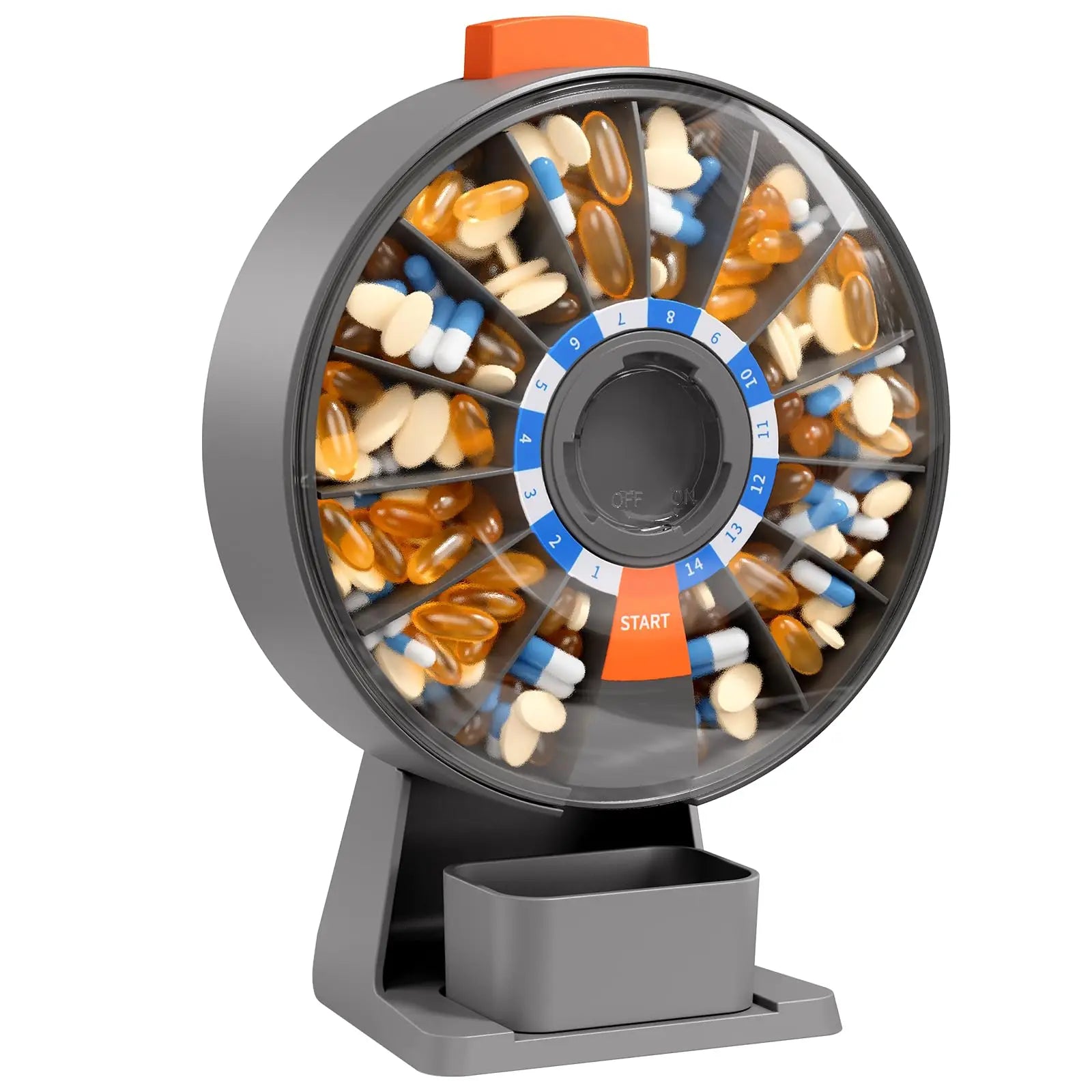 14-Day Pill Box Organizer Wall Mount or Standing Medicine Dispenser