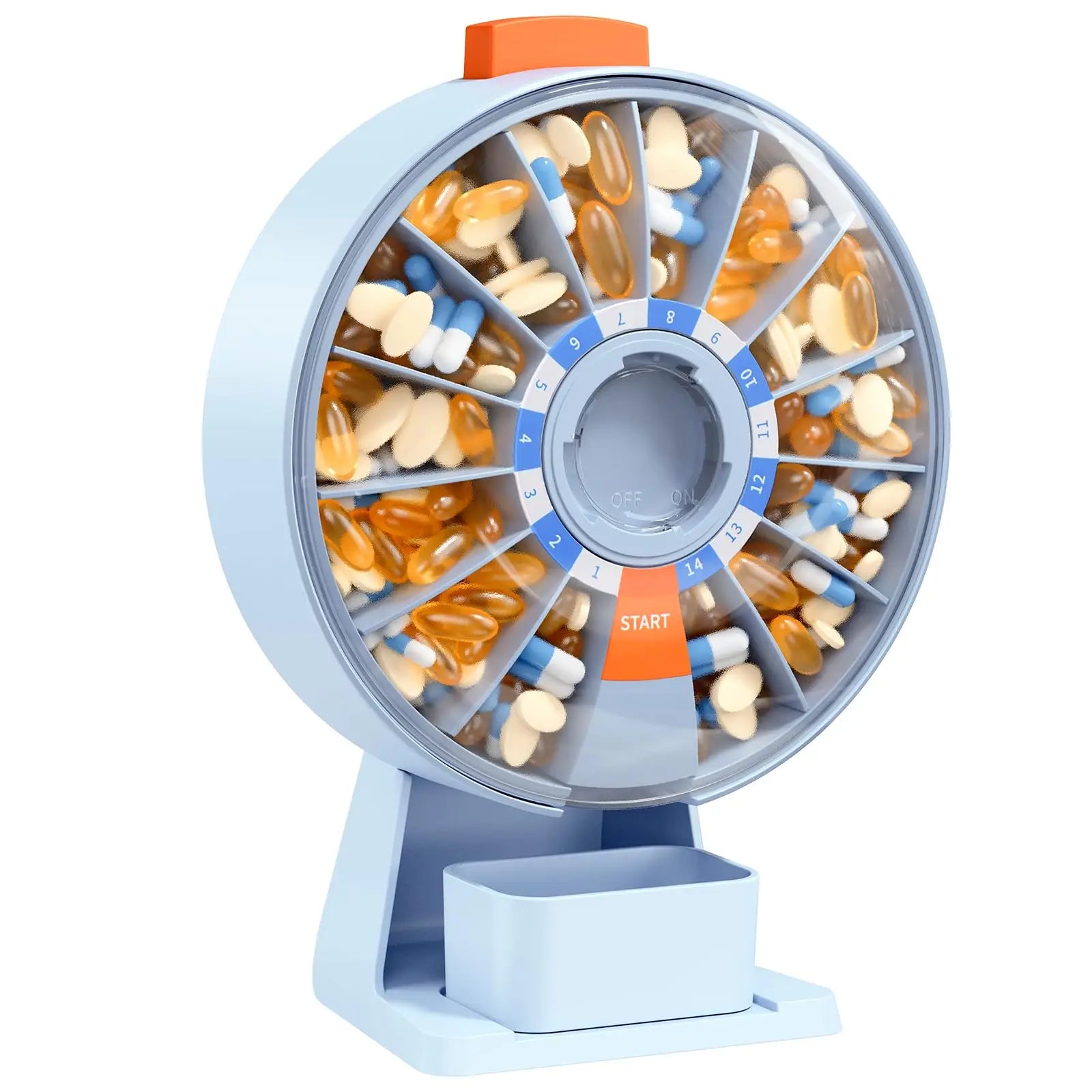 14-Day Pill Box Organizer Wall Mount or Standing Medicine Dispenser