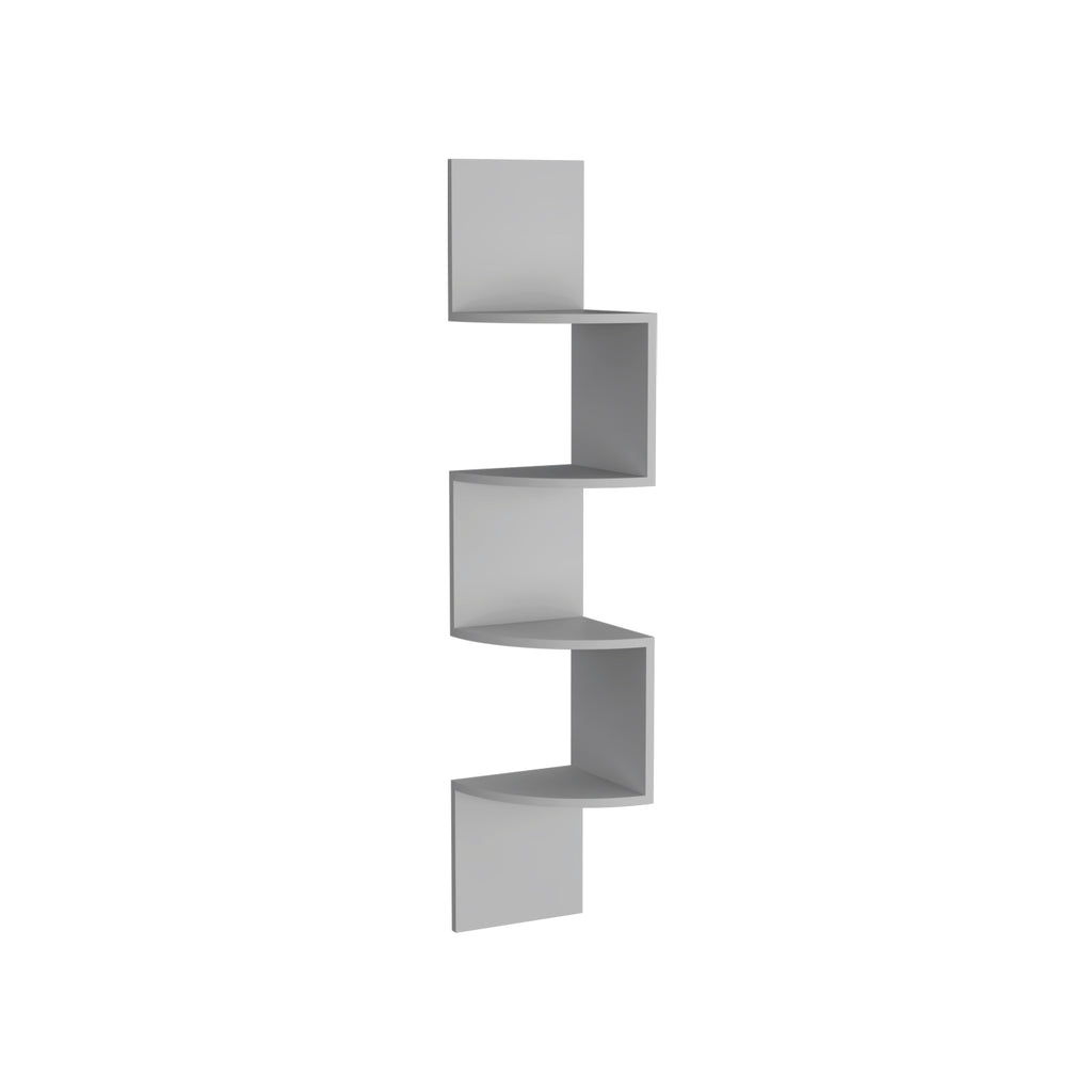 Modern Corner Shelf Full-Wall Design Multiple Shelving