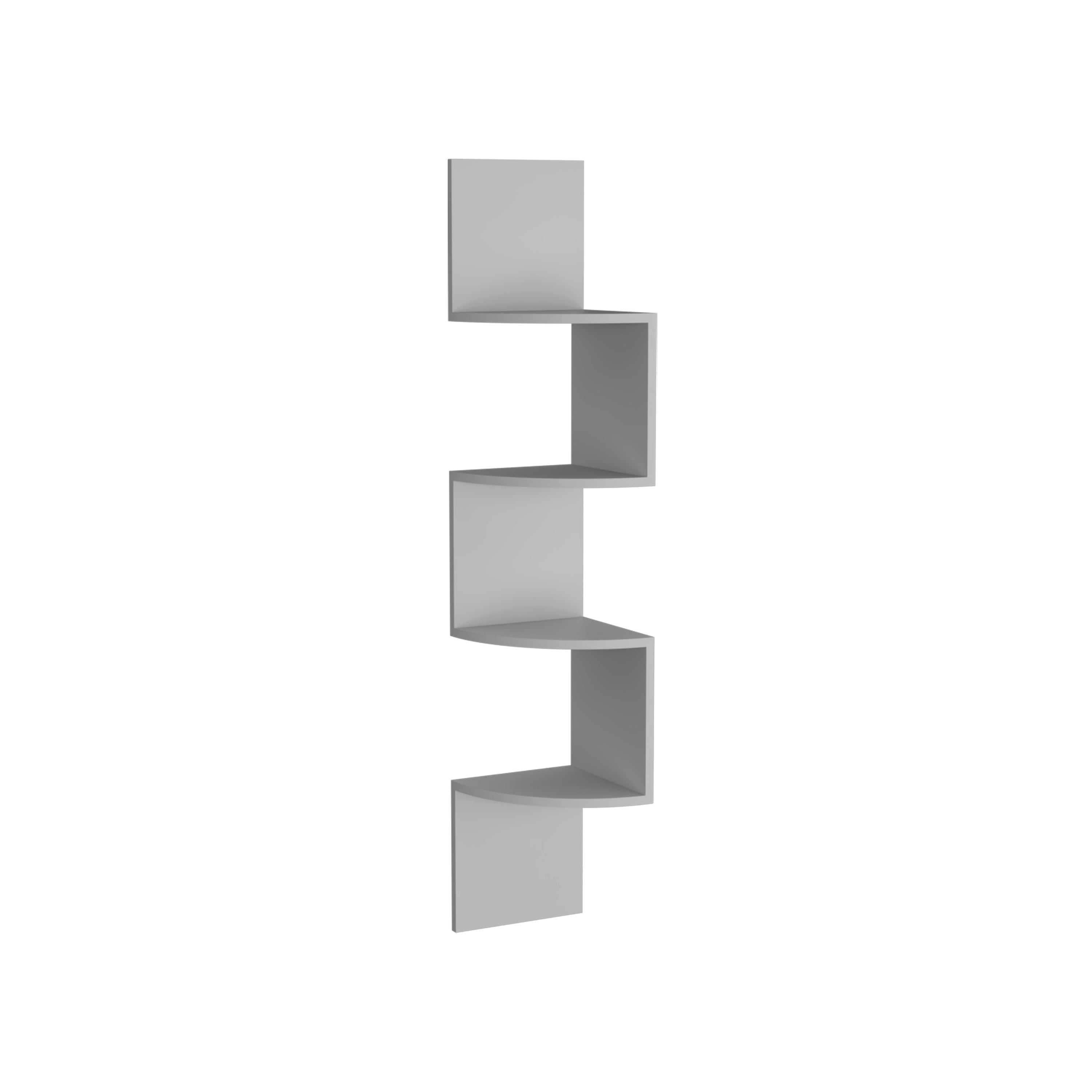 Modern Corner Shelf Full-Wall Design Multiple Shelving