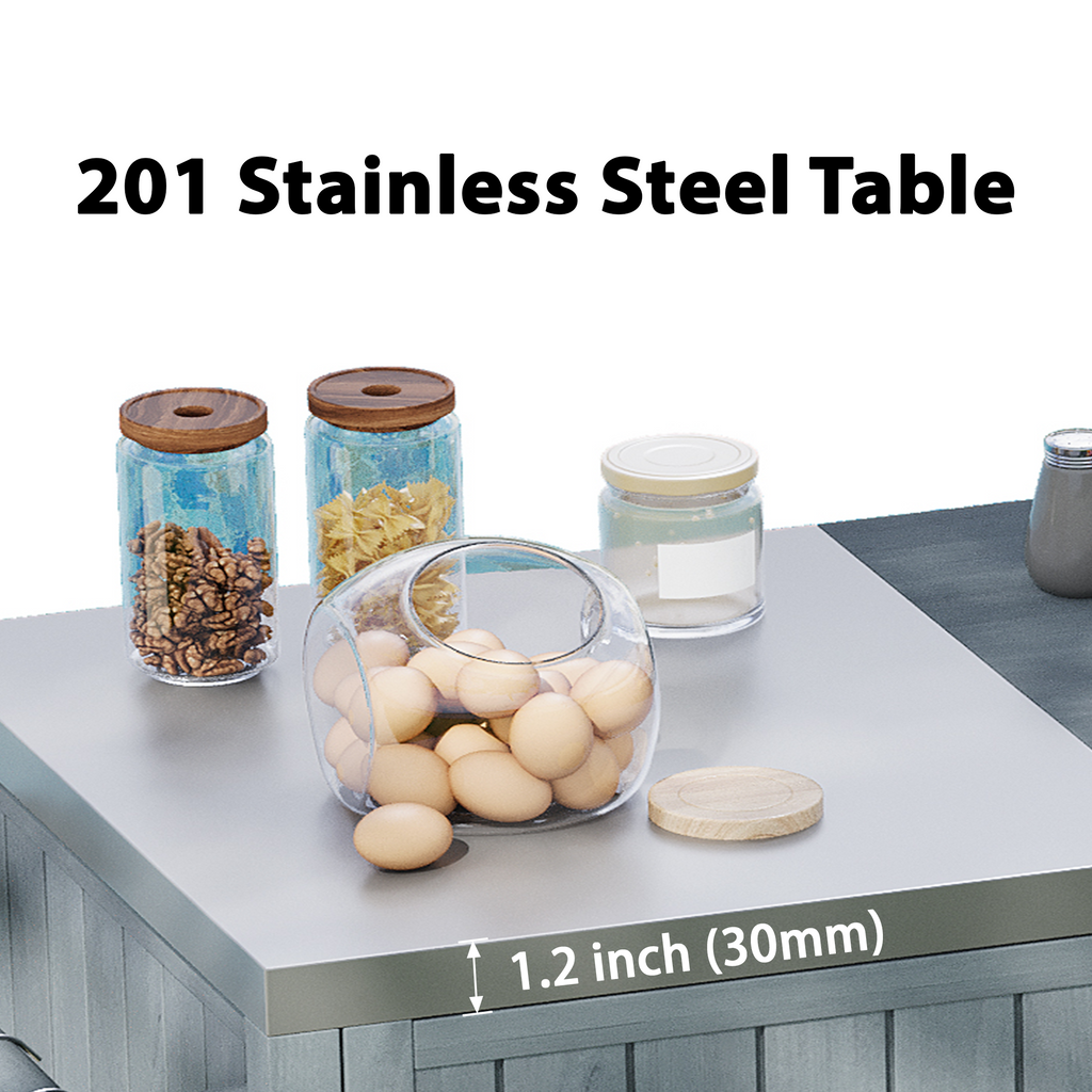 Outdoor Grill Island Cart 66.5" Stainless Steel Tabletop