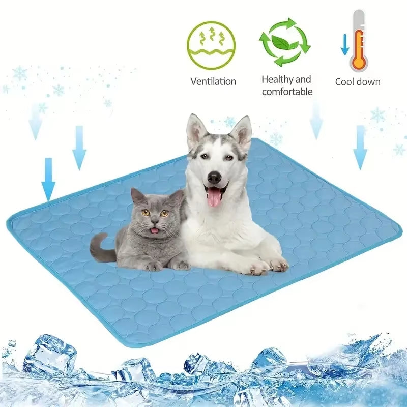 Pet Cooling Mat Dog Cat Cooling Pad Summer Cold Bed Ice Silk Blanket