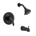 Matte Black Tub Shower Faucet Combo 5-Spray Rain Head
