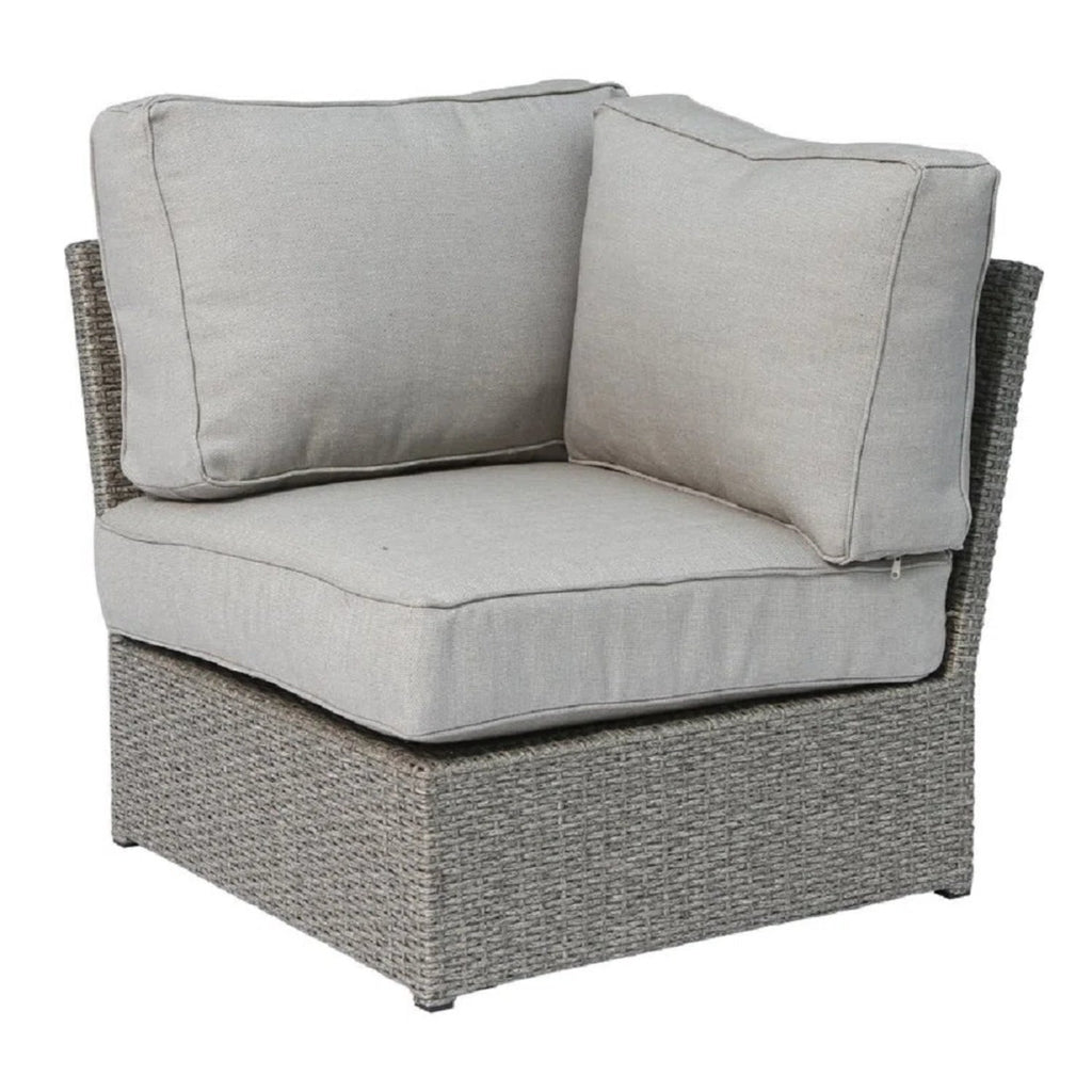 Outdoor Sectional Set HDPE Wicker Aluminum Gray 10 Piece Seats 6