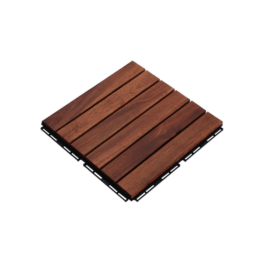 Acacia Hardwood Interlocking Deck Tiles 12" x 12" Patio