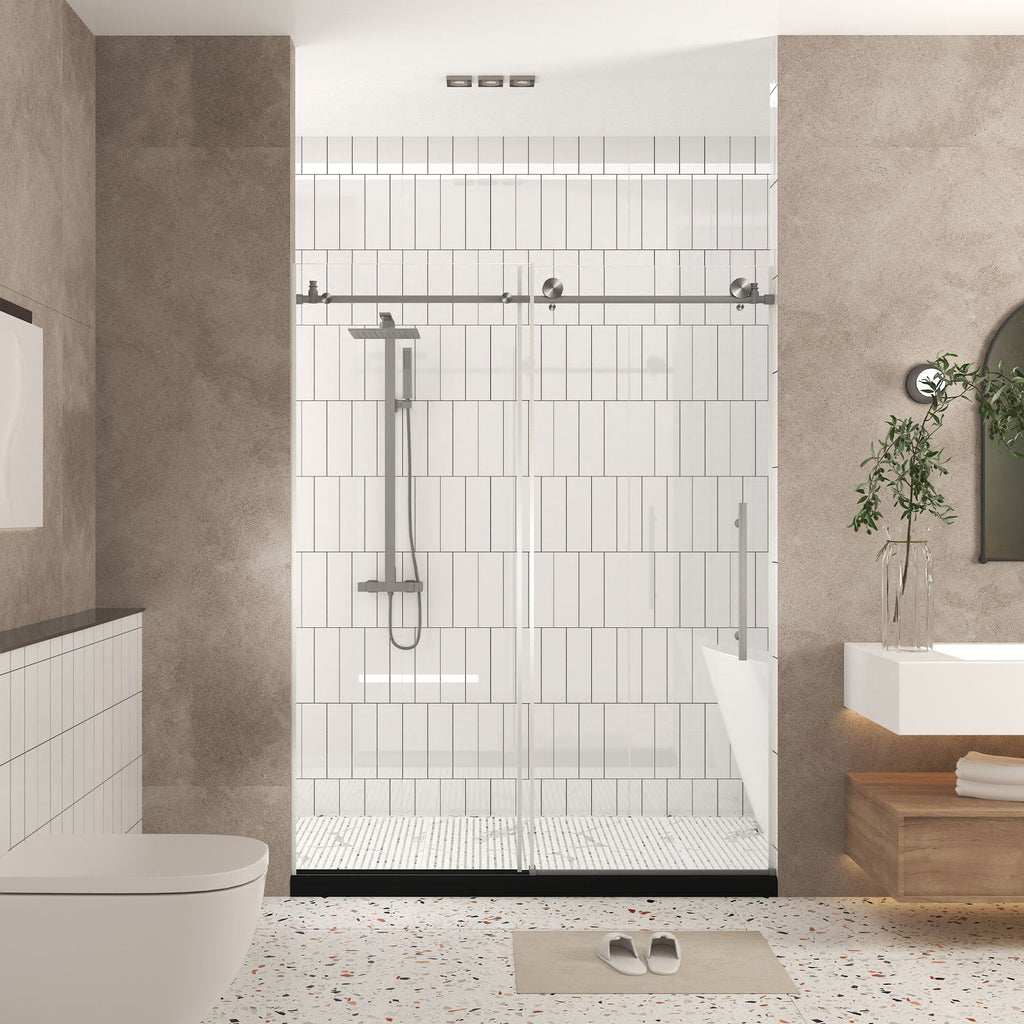Frameless Shower Door 44-48" W x 76" H Tempered Glass