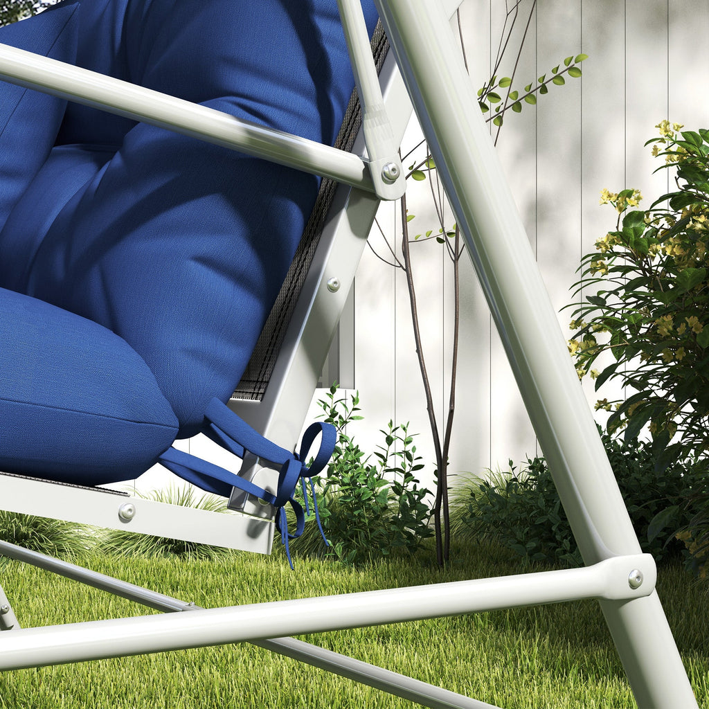 4 Piece Navy Blue Outdoor Bench Cushion Set Swing Seat Pad