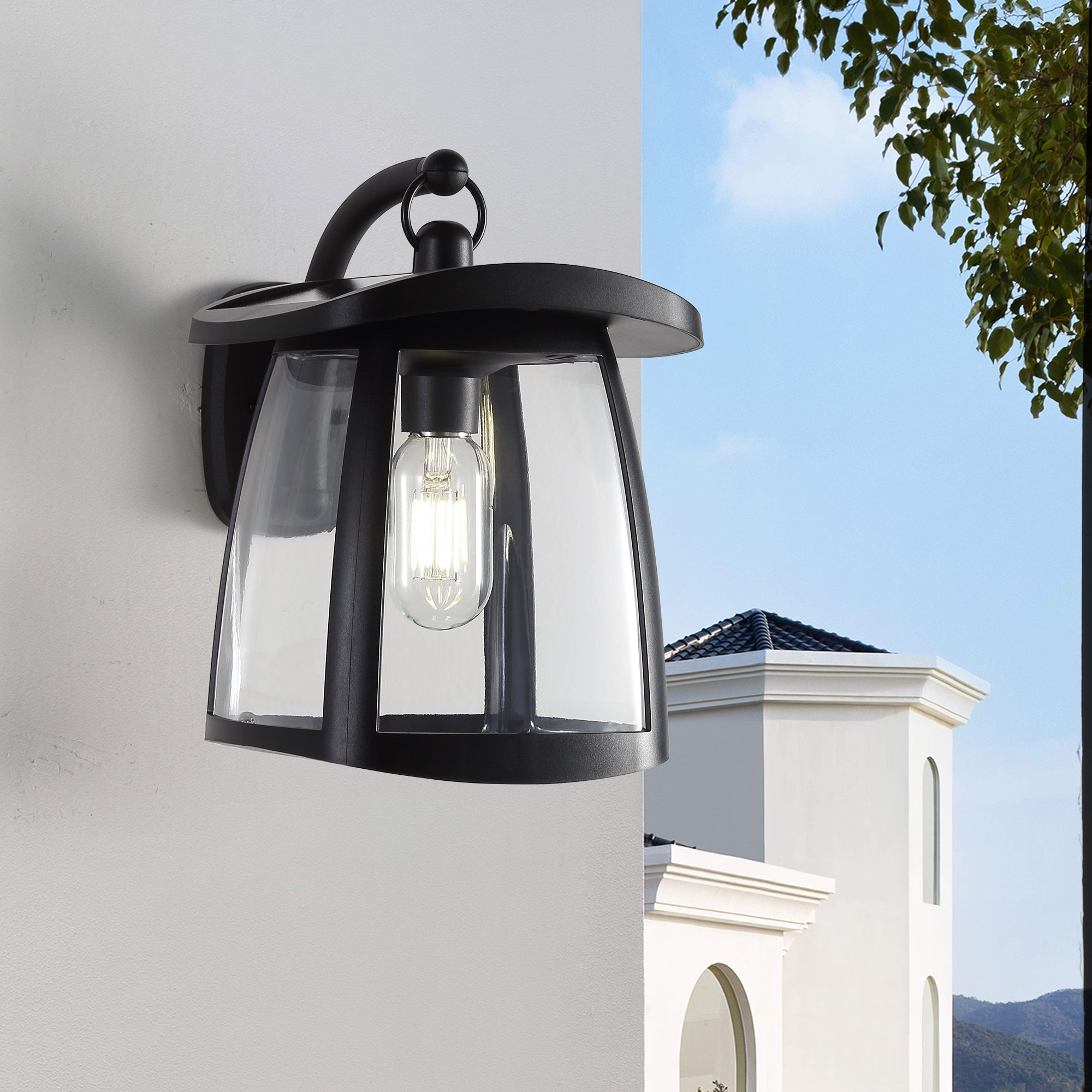 Solar Wall Lanterns IP54 Waterproof Outdoor Hanging Lights 4 Modes