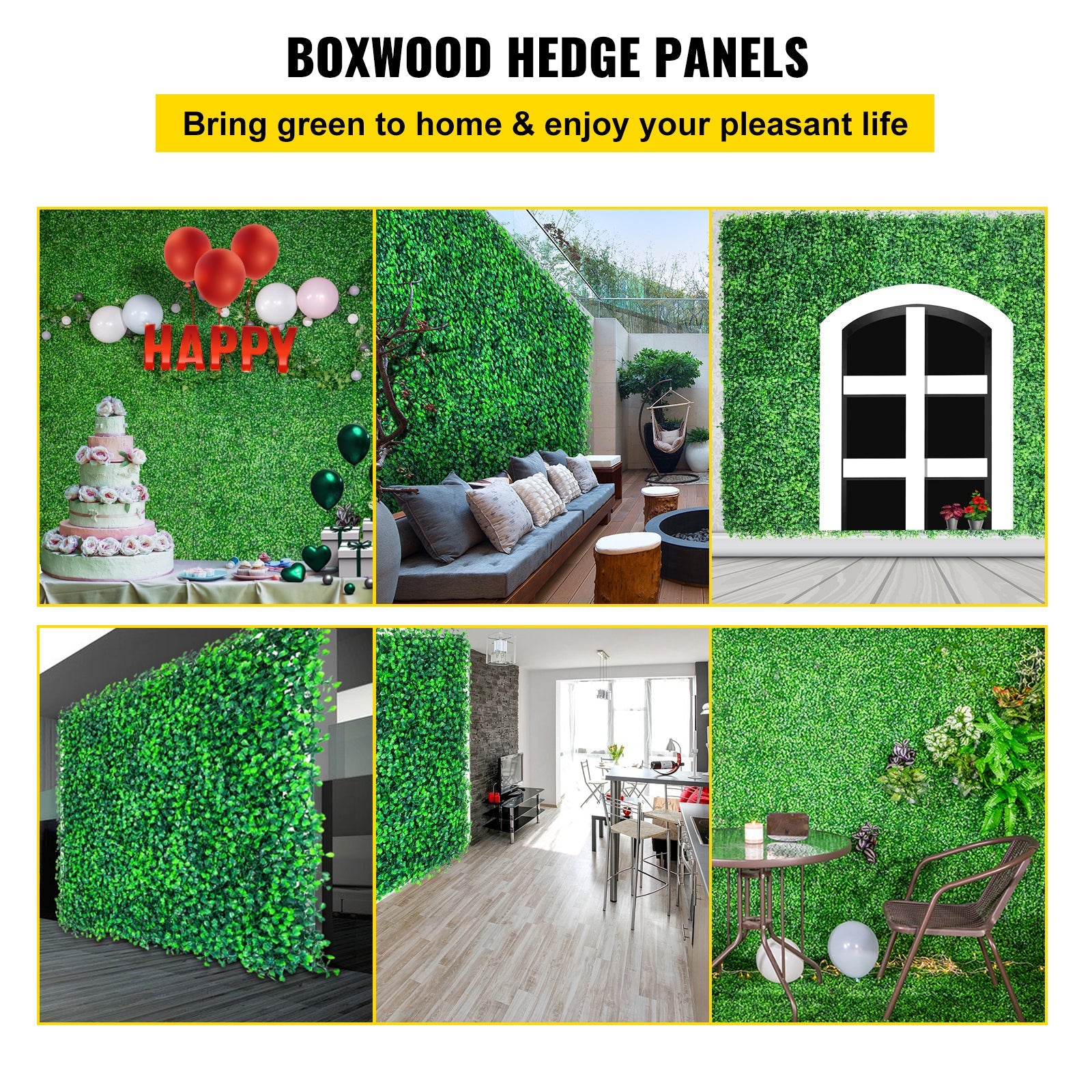 Artificial Boxwood Hedge Wall Panels 20 Pack 20"x20" Privacy