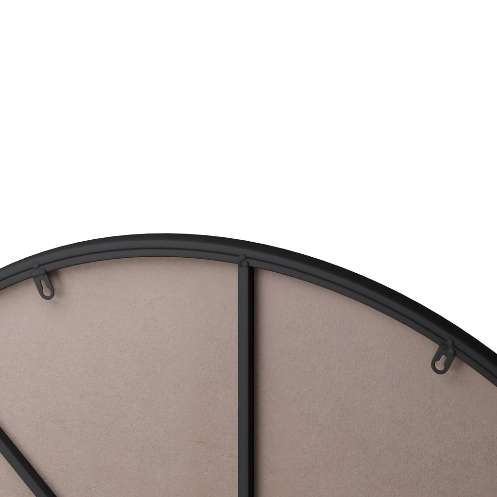 39" Black Circular Metal Wall Mirror for Bathroom Living Room Bedroom