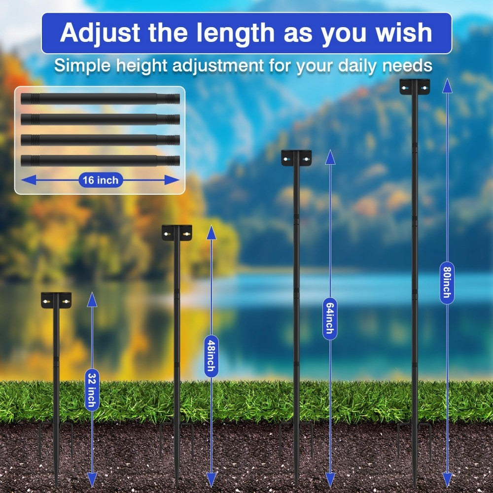 80' Heavy-Duty Adjustable Bird Feeder Pole
