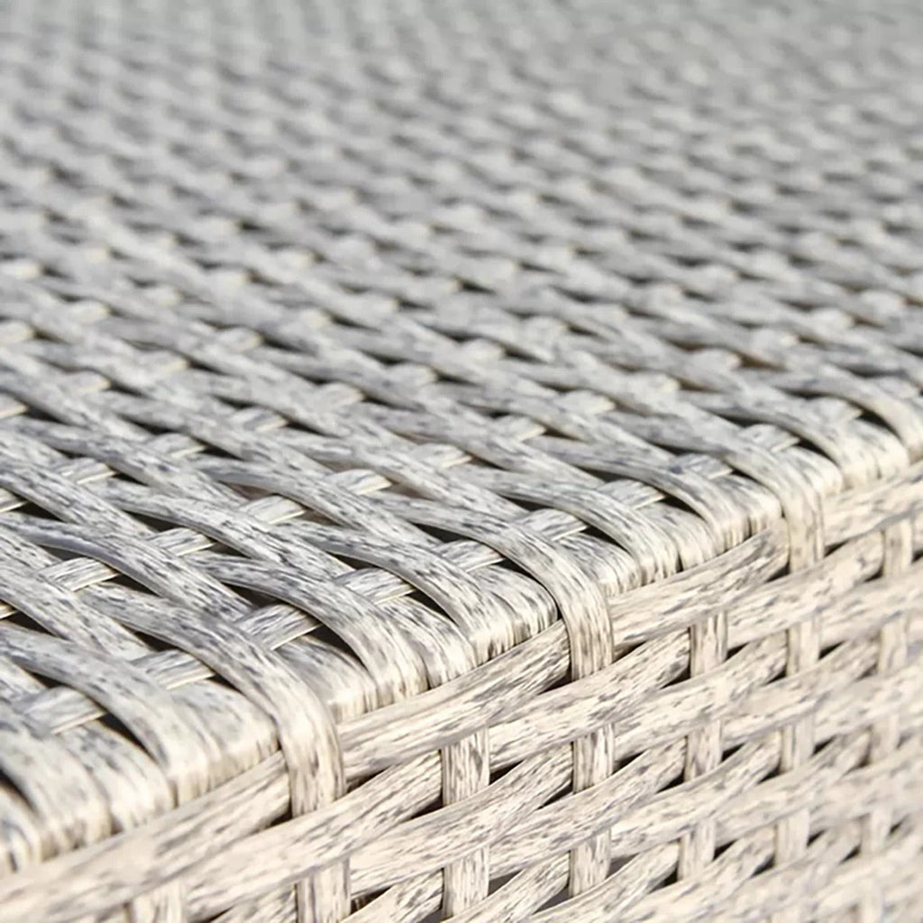 Outdoor Loveseat HDPE Wicker Gray Mix 66in Fully Assembled 600 LB