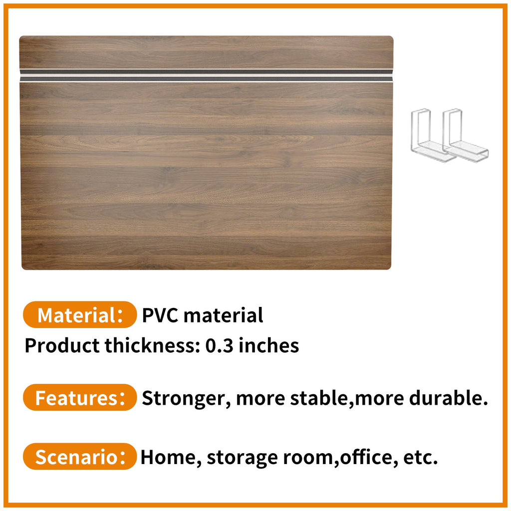 Walnut Foamed PVC Wire Shelf Covers, 5 Piece Set