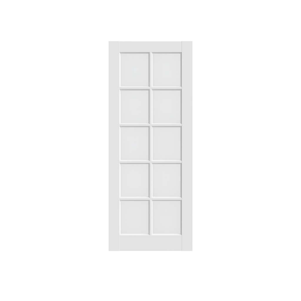 28' X 80'10-Lite Preassembled Clear Glass French Door, for Closet Pantry