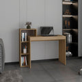 43in Wide Four Shelves Writing Desk, Home Office, Living Room, Natural Oak