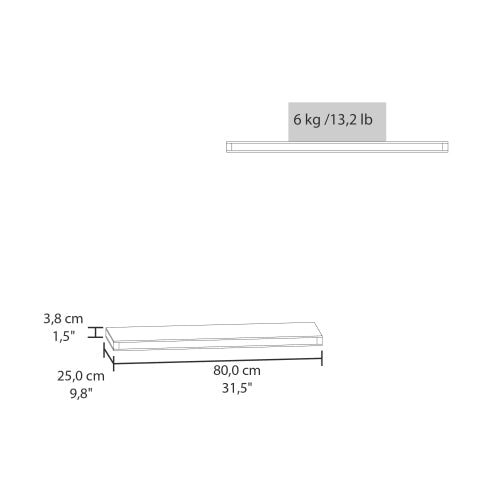 Floating Wall Shelves - Set of 2 - Matte Finish - 31.5" Wide