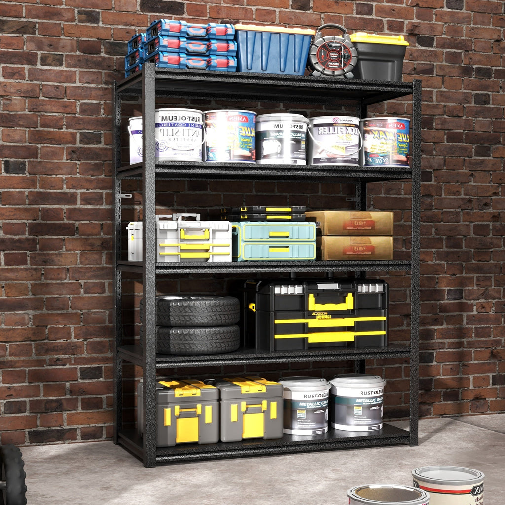 72" 5-Tier Heavy-Duty Metal Garage Shelving Adjustable Storage Rack