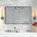 40x30" Glossy Black Bathroom Vanity Mirror Rectangle Wall Mount