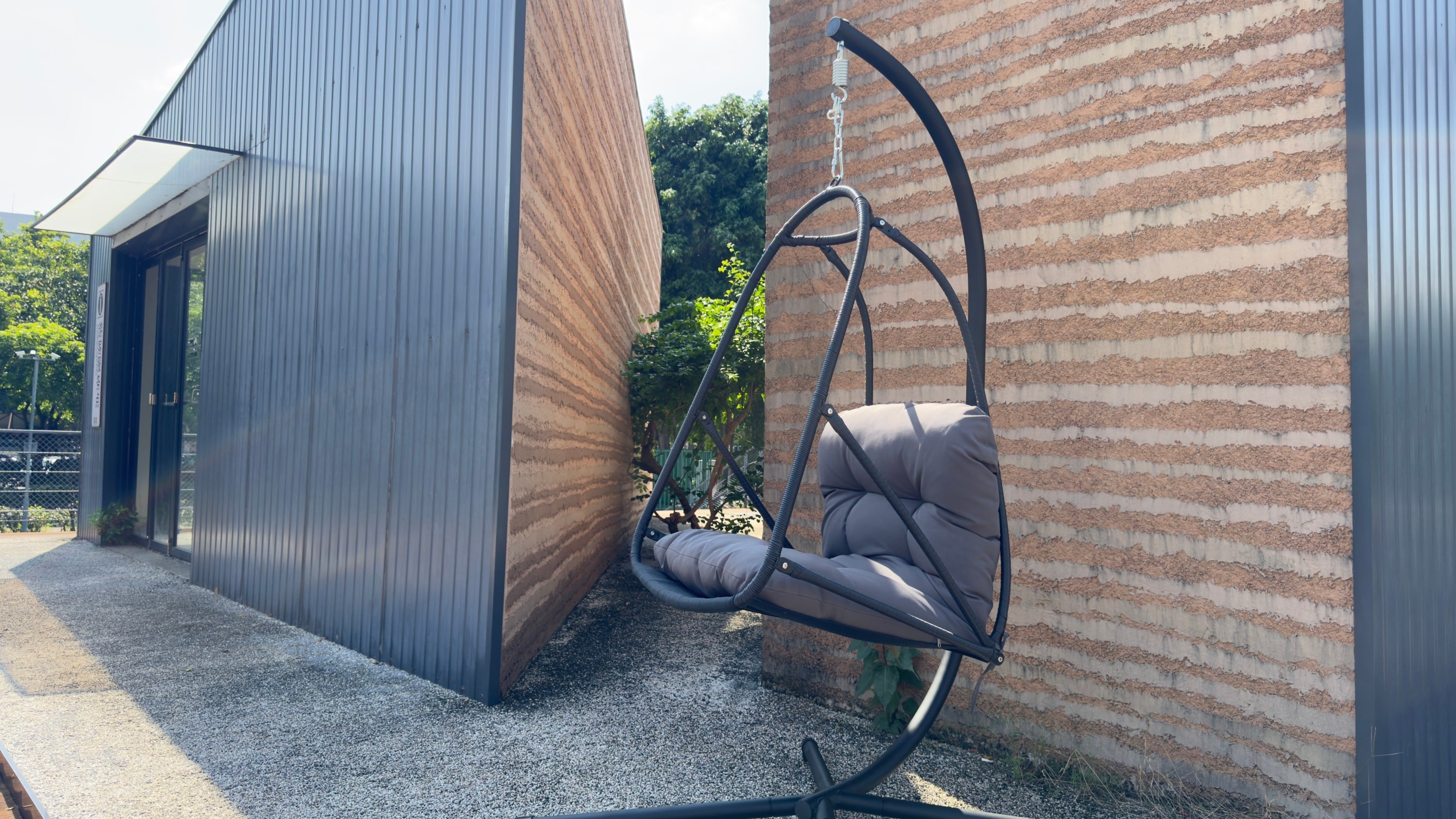 Wicker Rattan Swing Egg Chair with Stand Indoor Outdoor